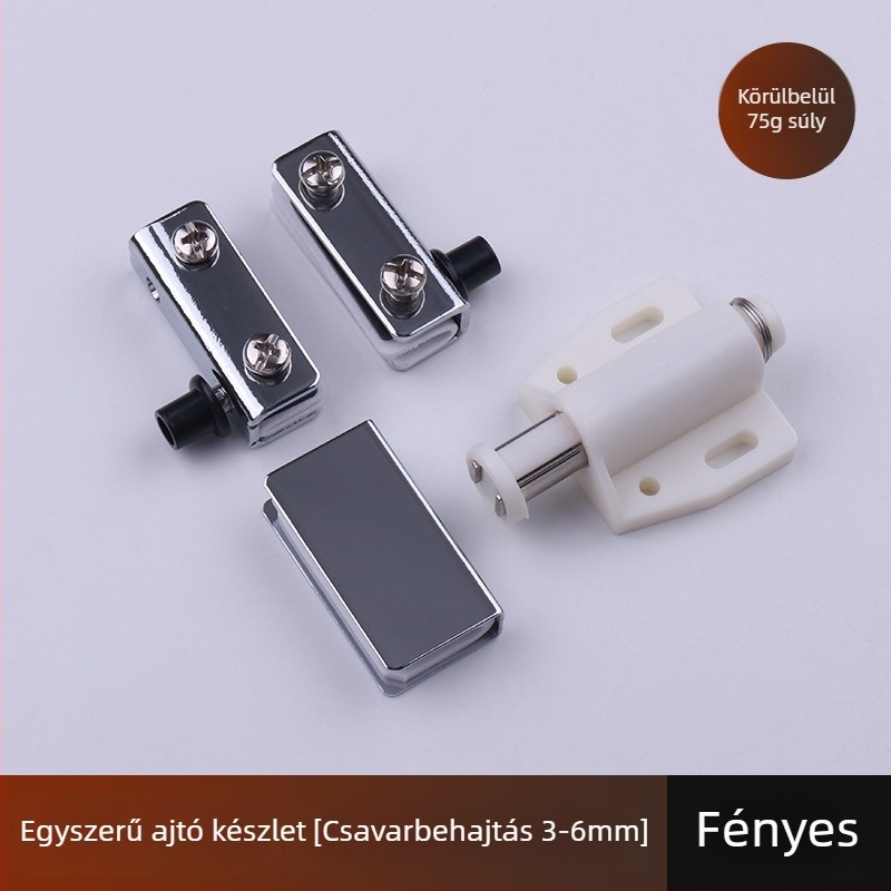 Üvegpántzár szekrényajtókhoz (3-5 mm üveg, vas, elektroplakálás, egy-/kétszárnyú ajtó)