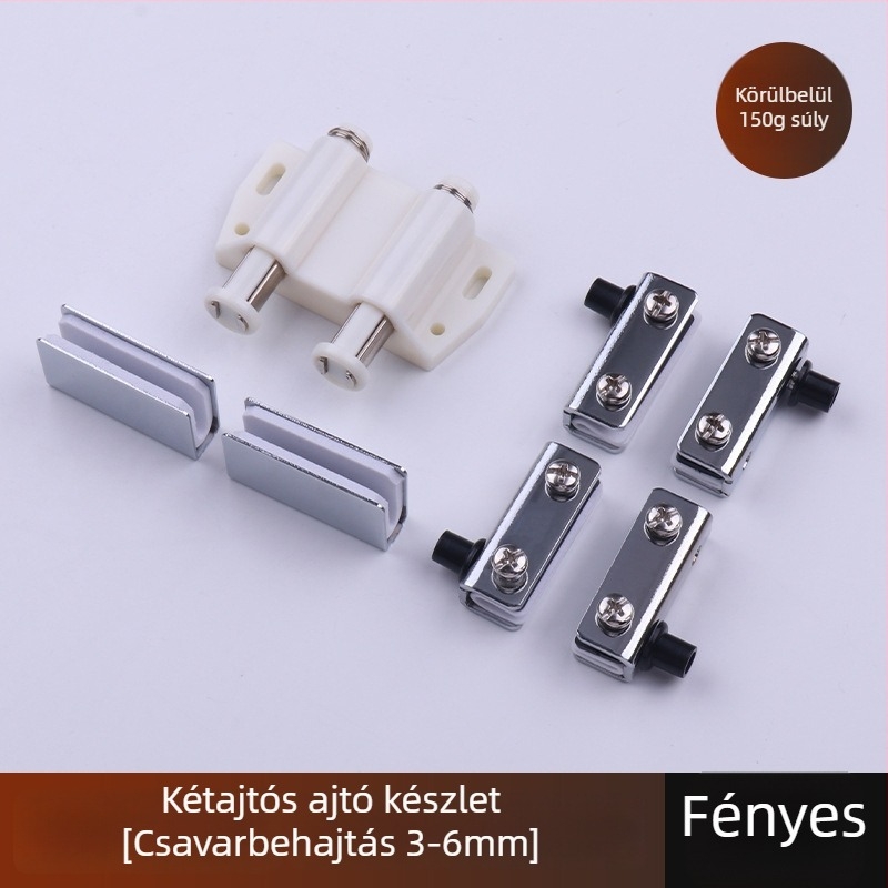 Üvegpántzár szekrényajtókhoz (3-5 mm üveg, vas, elektroplakálás, egy-/kétszárnyú ajtó)