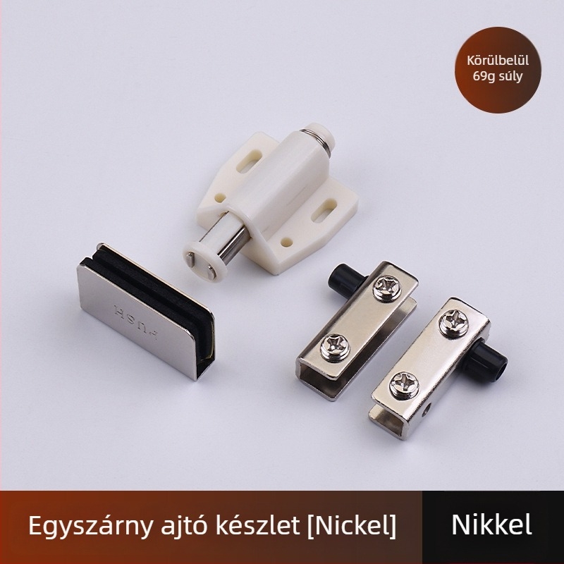 Üvegpántzár szekrényajtókhoz (3-5 mm üveg, vas, elektroplakálás, egy-/kétszárnyú ajtó)