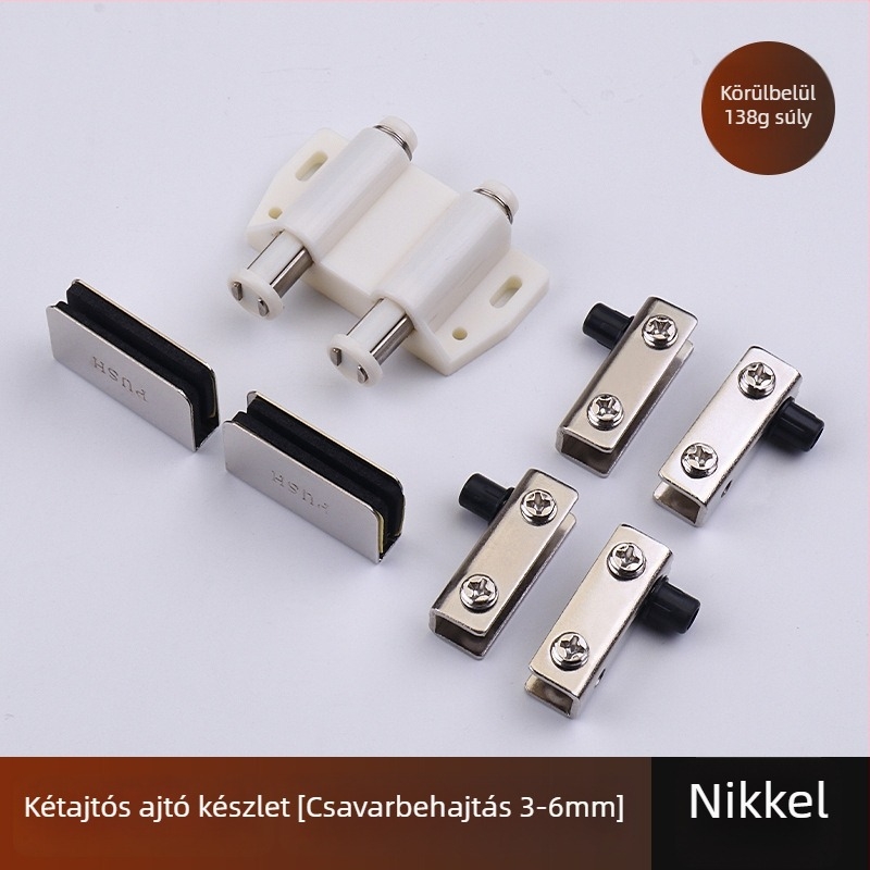 Üvegpántzár szekrényajtókhoz (3-5 mm üveg, vas, elektroplakálás, egy-/kétszárnyú ajtó)