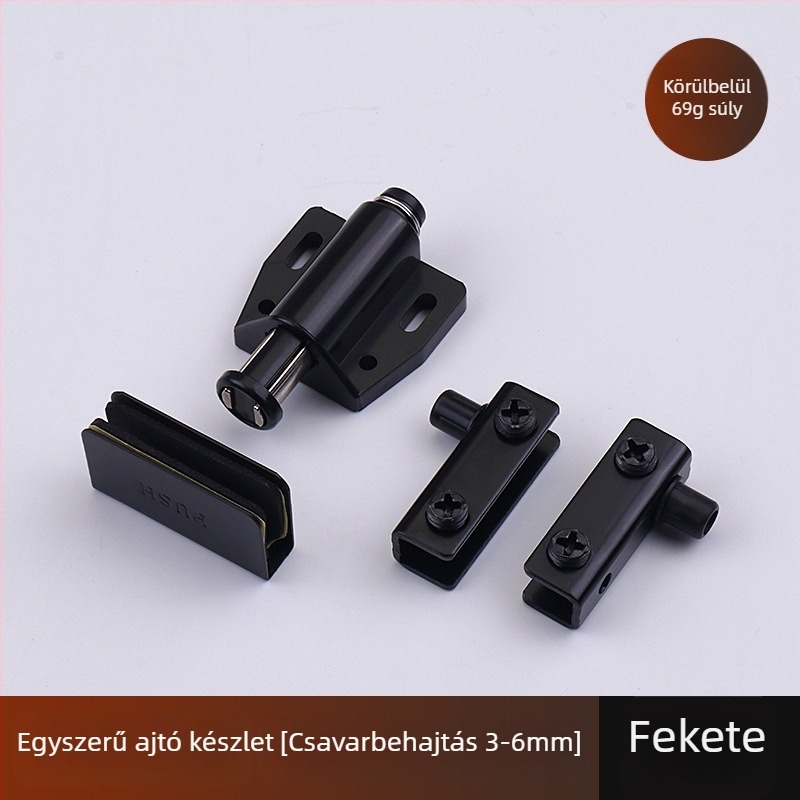 Üvegpántzár szekrényajtókhoz (3-5 mm üveg, vas, elektroplakálás, egy-/kétszárnyú ajtó)
