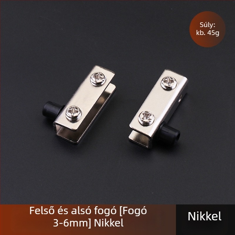 Üvegpántzár szekrényajtókhoz (3-5 mm üveg, vas, elektroplakálás, egy-/kétszárnyú ajtó)