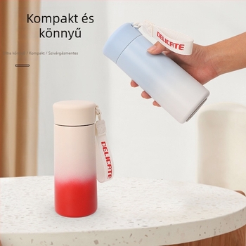 Termosz pohár, 316 belső rozsdamentes acél, külső 304 rozsdamentes acél, 6–12 órás szigetelés, műanyag csavaros kupakkal