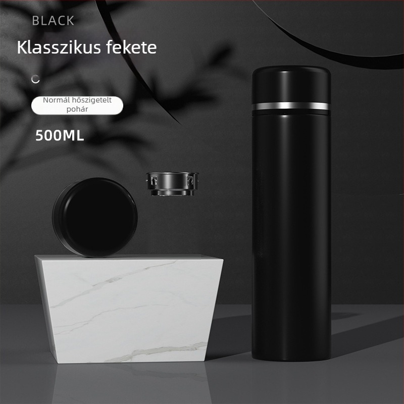 316 rozsdamentes acél belsővel, 304 külső fal, intelligens hőmérséklet-kijelző, tea-víz elválasztás, 6–12 órás szigetelés, autó- és utazáshoz