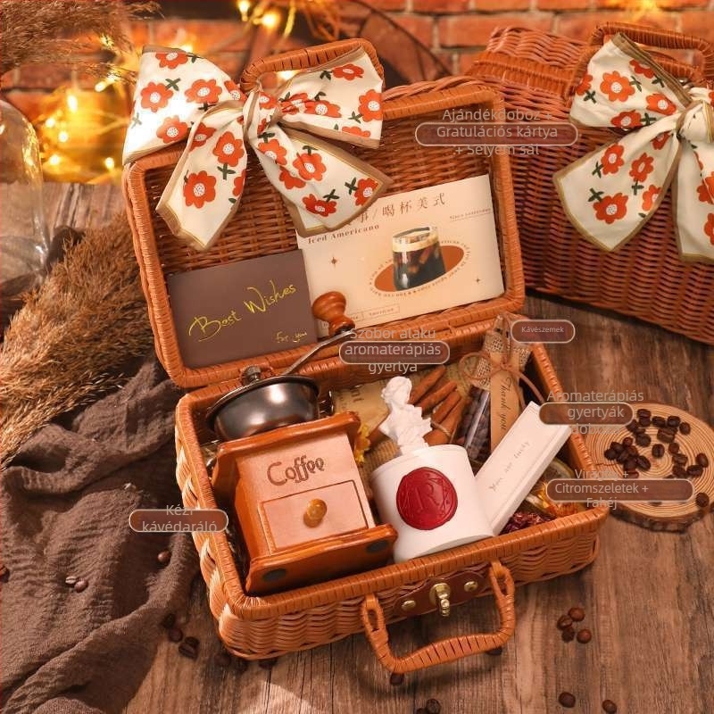 Kézi kávéőrlő és kézi kávéfőző – mindent egyben, hordozható otthoni készlet (kézi, kézzel hajtott, mindent egyben, hordozható, otthoni használat)