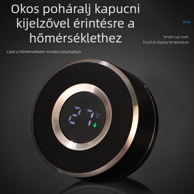 Kötélfogantyúval ellátott, vákuum-szigetelésű termosz pohár, belső 316 rozsdamentes acél, antibakteriális külső, teafilter, hordozható