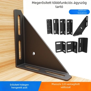 Ágy szögcsatlakozó – szénacél, Aubaile, galvanizált felület, modern minimalista stílus, alkalmas tömörfa ágyakhoz