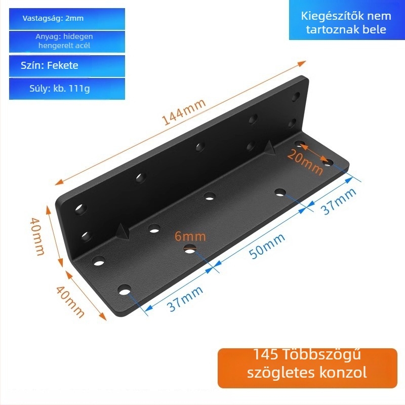 Ágy szögcsatlakozó – szénacél, Aubaile, galvanizált felület, modern minimalista stílus, alkalmas tömörfa ágyakhoz