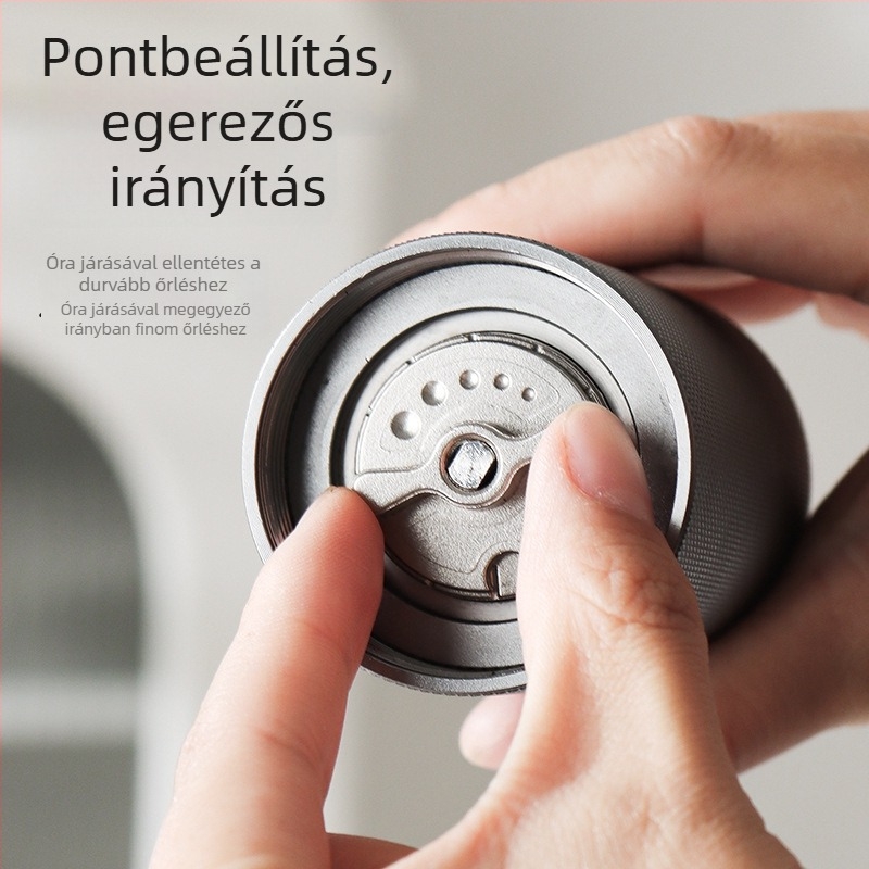 Otthoni használatra készült kézi kávédaráló, Angmi, modern minimalista dizájn, logó nyomtatva, testreszabás elérhető, 2024-ben debütált