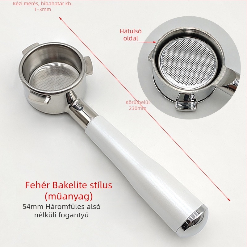 54 mm portafilterhez való eszpresszó szűrőcsésze – rozsdamentes acél, kétszintes szűrő, dupla- és egycsészés őrölt kávéhoz