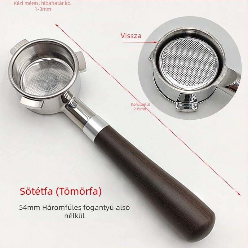 54 mm portafilterhez való eszpresszó szűrőcsésze – rozsdamentes acél, kétszintes szűrő, dupla- és egycsészés őrölt kávéhoz