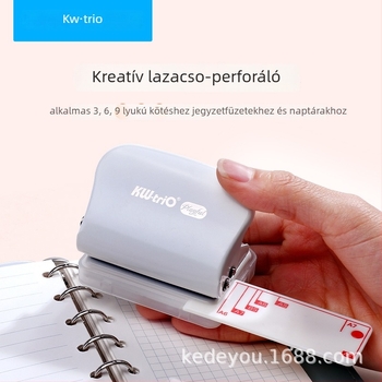 Kézi többlyukas lyukasztó papírhoz, 3/6/9 lyuk, 5 mm lyukátmérő, modell 99H3, KW-TRIO, 200 g