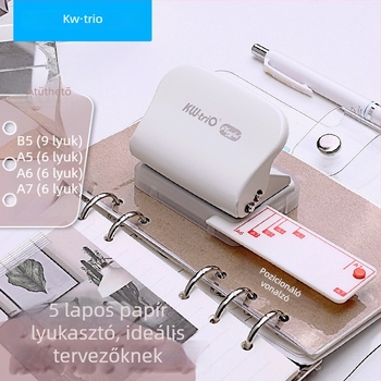 Kézi többlyukas lyukasztó papírhoz, 3/6/9 lyuk, 5 mm lyukátmérő, modell 99H3, KW-TRIO, 200 g