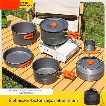 Hordozható kemping konyhai készlet – alumínium ötvözet, Tuocun márka, 1–2 személyre, súly 1,0 kg
