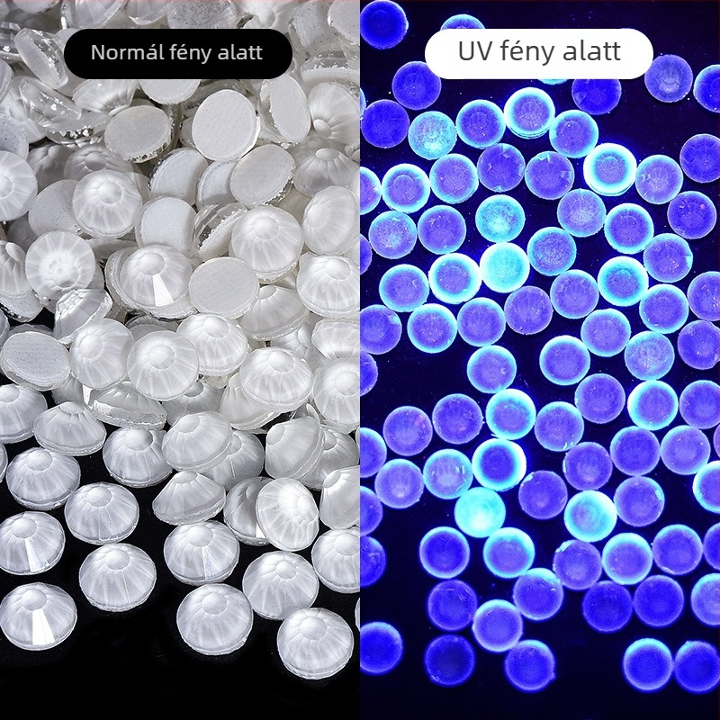 Fluoreszcens neon üveg kristályok ragasztható, lapos hátú, körmök és táncruhákhoz