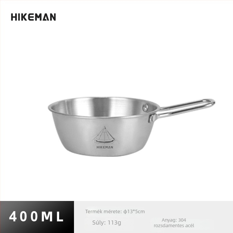 304 rozsdamentes acél kemping tál – hordozható, szigetelt, súly 113–129 g, egy személyre, modellek LYW-400/LYW-600