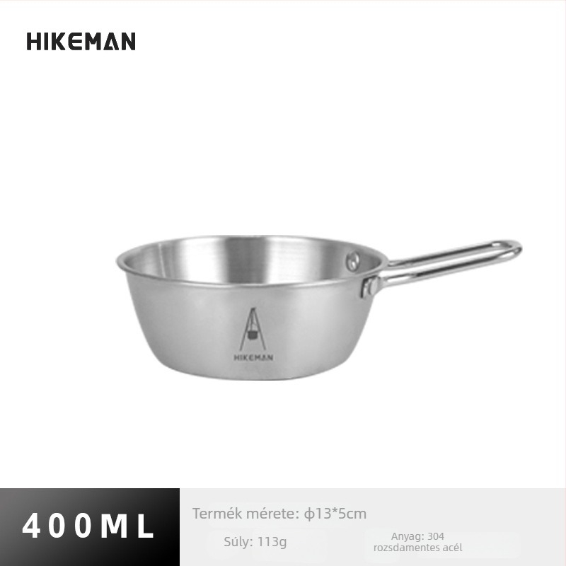 304 rozsdamentes acél kemping tál – hordozható, szigetelt, súly 113–129 g, egy személyre, modellek LYW-400/LYW-600