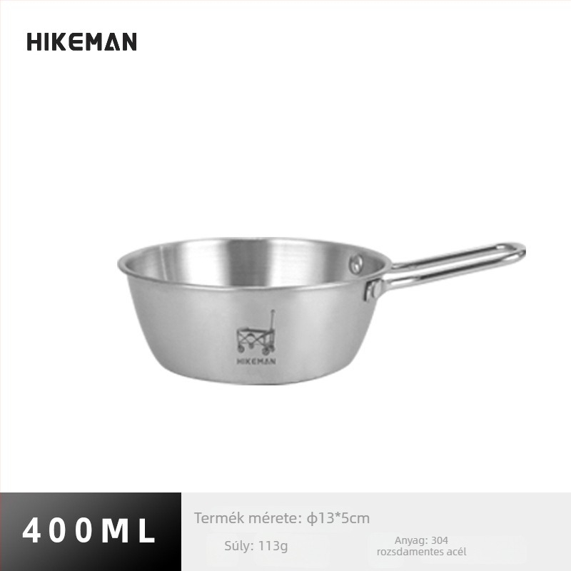 304 rozsdamentes acél kemping tál – hordozható, szigetelt, súly 113–129 g, egy személyre, modellek LYW-400/LYW-600