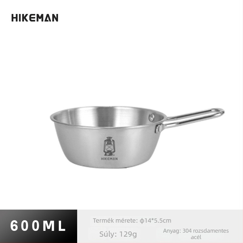 304 rozsdamentes acél kemping tál – hordozható, szigetelt, súly 113–129 g, egy személyre, modellek LYW-400/LYW-600