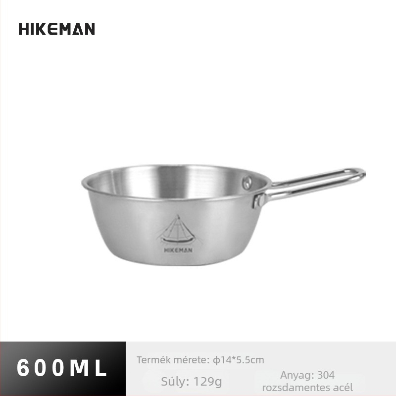 304 rozsdamentes acél kemping tál – hordozható, szigetelt, súly 113–129 g, egy személyre, modellek LYW-400/LYW-600