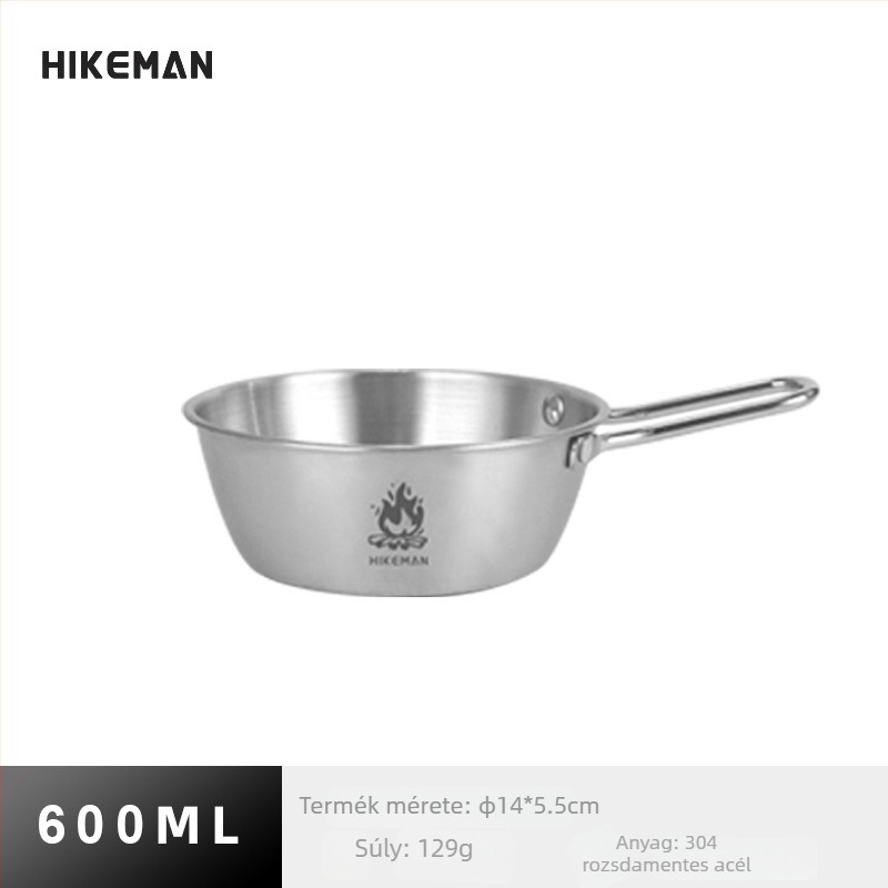 304 rozsdamentes acél kemping tál – hordozható, szigetelt, súly 113–129 g, egy személyre, modellek LYW-400/LYW-600