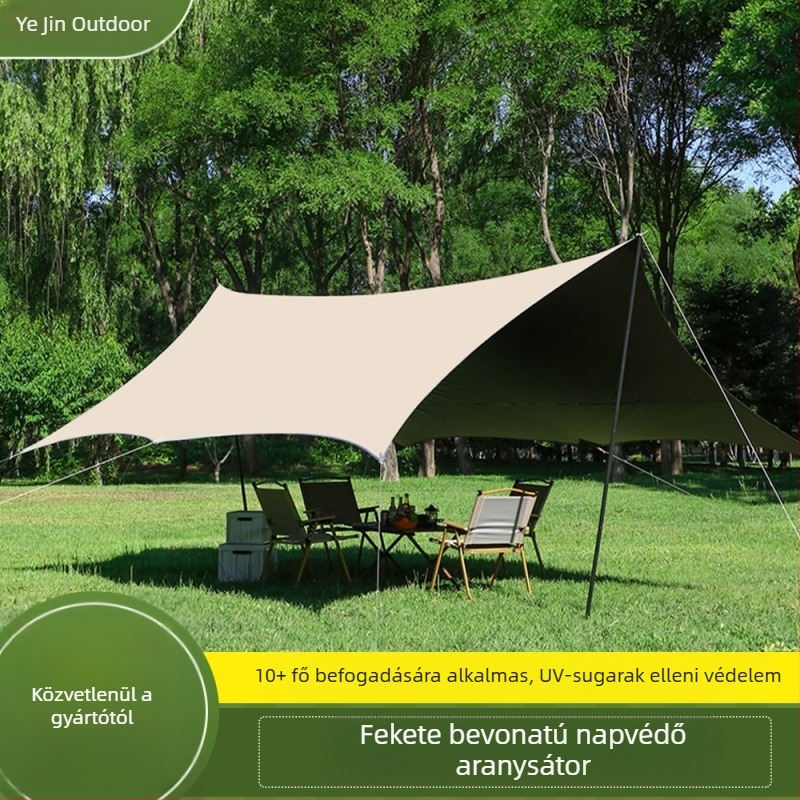 Oxford vászon sátor, összeszerelés szükséges, 4 évszakos kültéri árnyékoló 2–6 fő részére, fém váz, külső vízálló szövet 1500–2000 mm