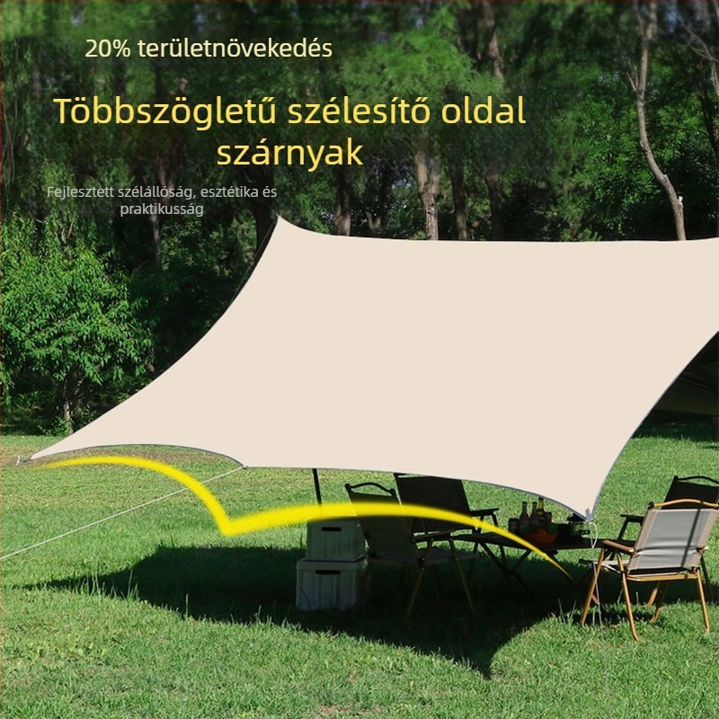 Oxford vászon sátor, összeszerelés szükséges, 4 évszakos kültéri árnyékoló 2–6 fő részére, fém váz, külső vízálló szövet 1500–2000 mm