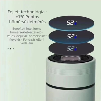 316 rozsdamentes acél termosz intelligens hőmérséklet-szabályozóval és kijelzővel, nagy kapacitású egyenes dizájn, sport és üzleti ajándék