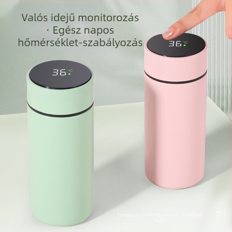 316 rozsdamentes acél termosz intelligens hőmérséklet-szabályozóval és kijelzővel, nagy kapacitású egyenes dizájn, sport és üzleti ajándék
