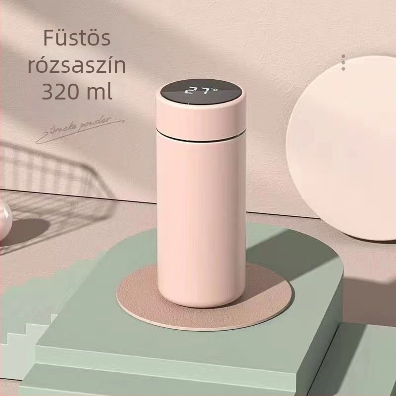 316 rozsdamentes acél termosz intelligens hőmérséklet-szabályozóval és kijelzővel, nagy kapacitású egyenes dizájn, sport és üzleti ajándék