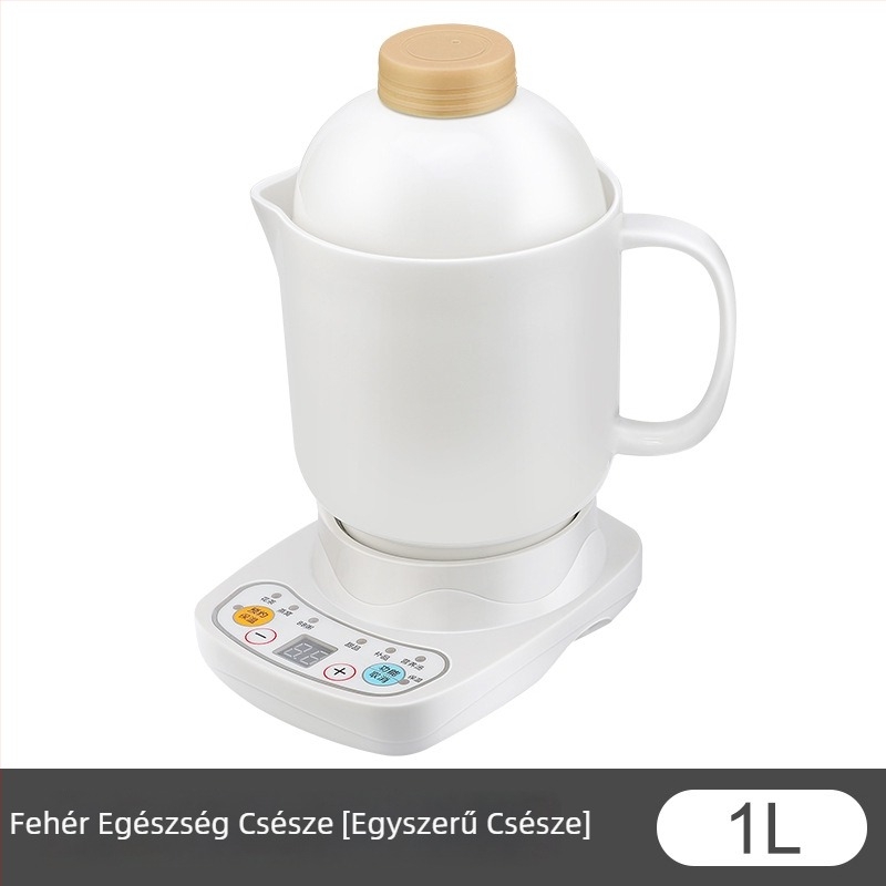 Elektromos kerámia egészség pohár, fűtés a vázon, 360W, kapacitás 0,6–1,0L, túlmelegedés elleni védelem, 1–2 adag