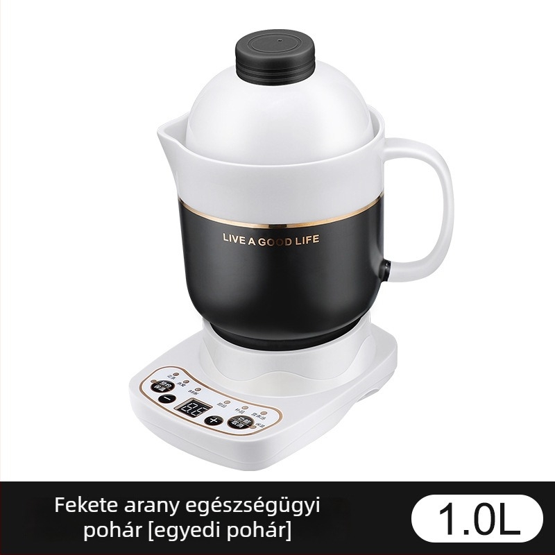 Elektromos kerámia egészség pohár, fűtés a vázon, 360W, kapacitás 0,6–1,0L, túlmelegedés elleni védelem, 1–2 adag