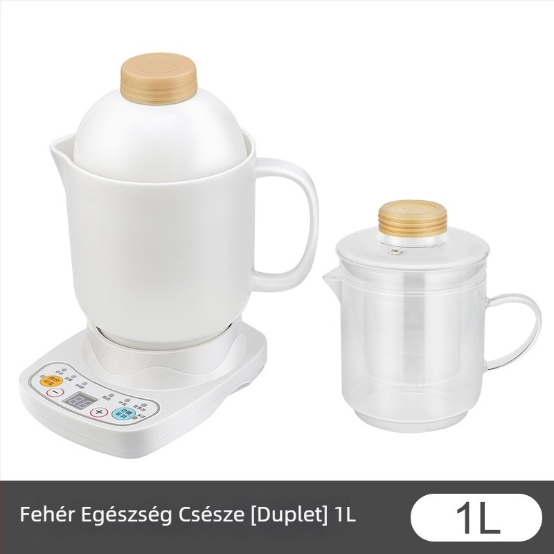 Elektromos kerámia egészség pohár, fűtés a vázon, 360W, kapacitás 0,6–1,0L, túlmelegedés elleni védelem, 1–2 adag