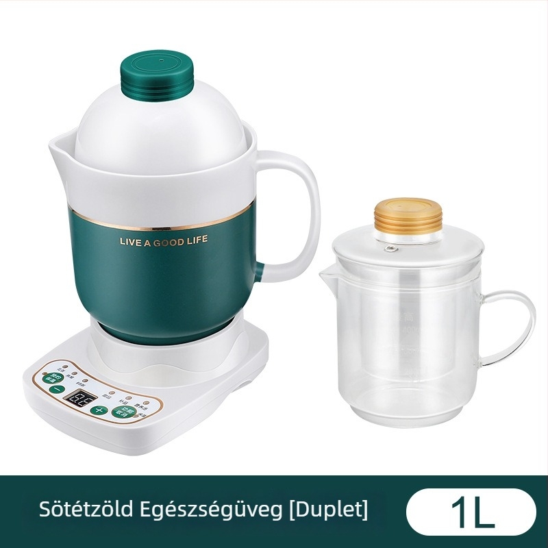 Elektromos kerámia egészség pohár, fűtés a vázon, 360W, kapacitás 0,6–1,0L, túlmelegedés elleni védelem, 1–2 adag