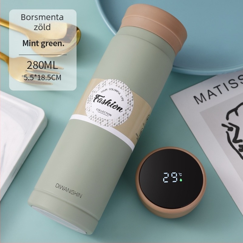 Mini zsebes termoszcsésze; belső 304 rozsdamentes acél; külső 201 rozsdamentes acél; vákuum szigetelés 12–24 óra; hordozható, gravírozással vagy 3D nyomtatással testre szabható