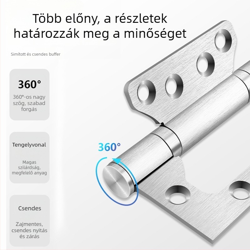 Rozsdamentes acél belső ajtó zsanérok – csendesek, lopás elleni, rejtett csuklók az ajtókhoz, gardróbokhoz és szekrényekhez