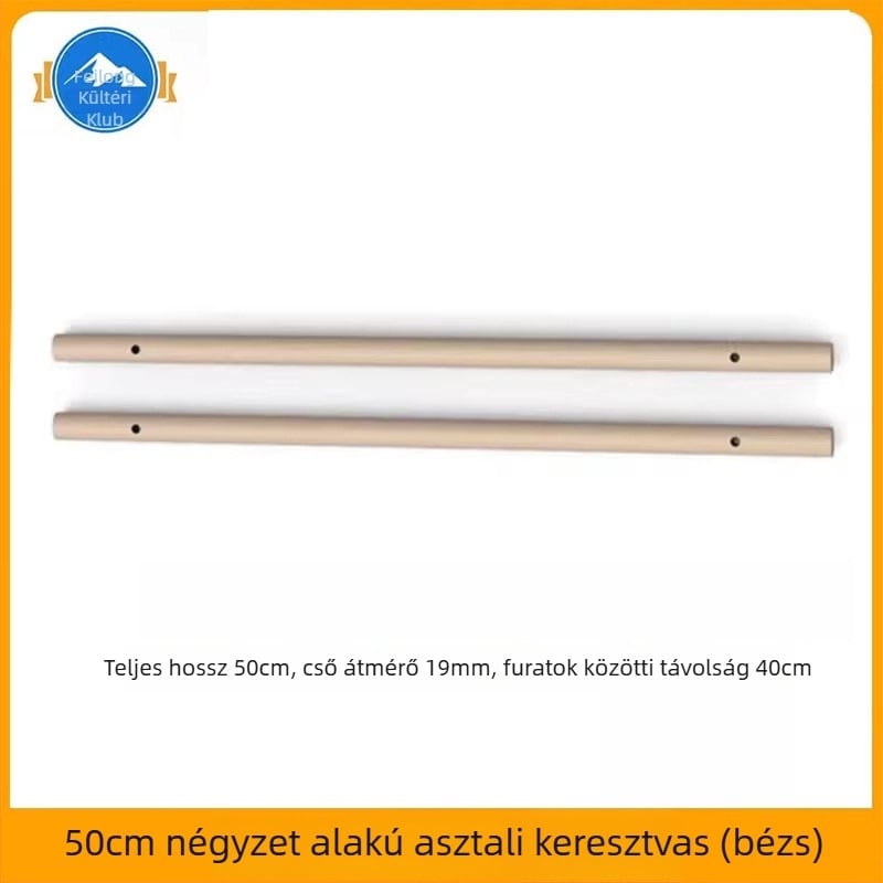 Összecsukható kempingasztal panellel – tartókeret és kereszgerenda, szénacél kivitel