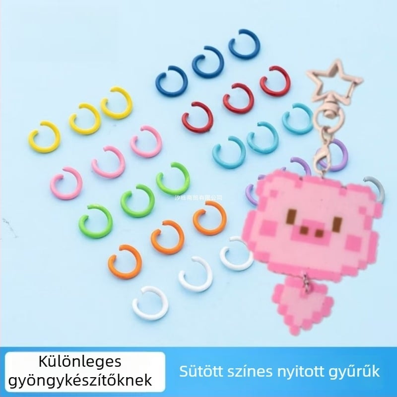Fém kulcstartó készlet gyöngy tartozékokkal és lyukasztóval, 3D puzzle