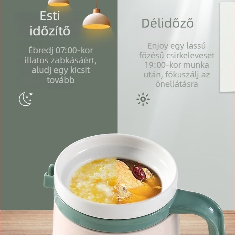 Beépített fűtőlemezzel ellátott elektromos melegítőbögre, Emperor Meal márka, teljesítmény 1000 W alatt, kapacitás 1 L alatt, tápkábel hossza 0,7 m, 1–2 személyre