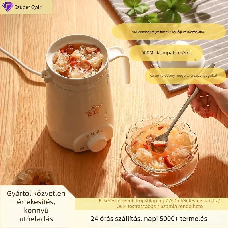 Beépített fűtőlemezzel ellátott elektromos melegítőbögre, Emperor Meal márka, teljesítmény 1000 W alatt, kapacitás 1 L alatt, tápkábel hossza 0,7 m, 1–2 személyre