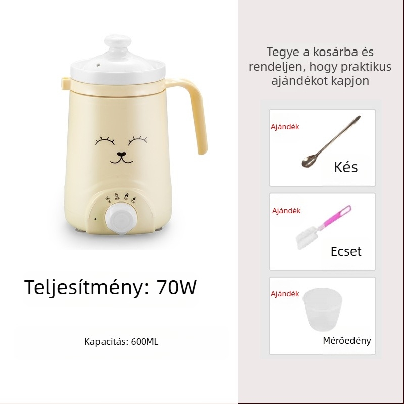 Beépített fűtőlemezzel ellátott elektromos melegítőbögre, Emperor Meal márka, teljesítmény 1000 W alatt, kapacitás 1 L alatt, tápkábel hossza 0,7 m, 1–2 személyre