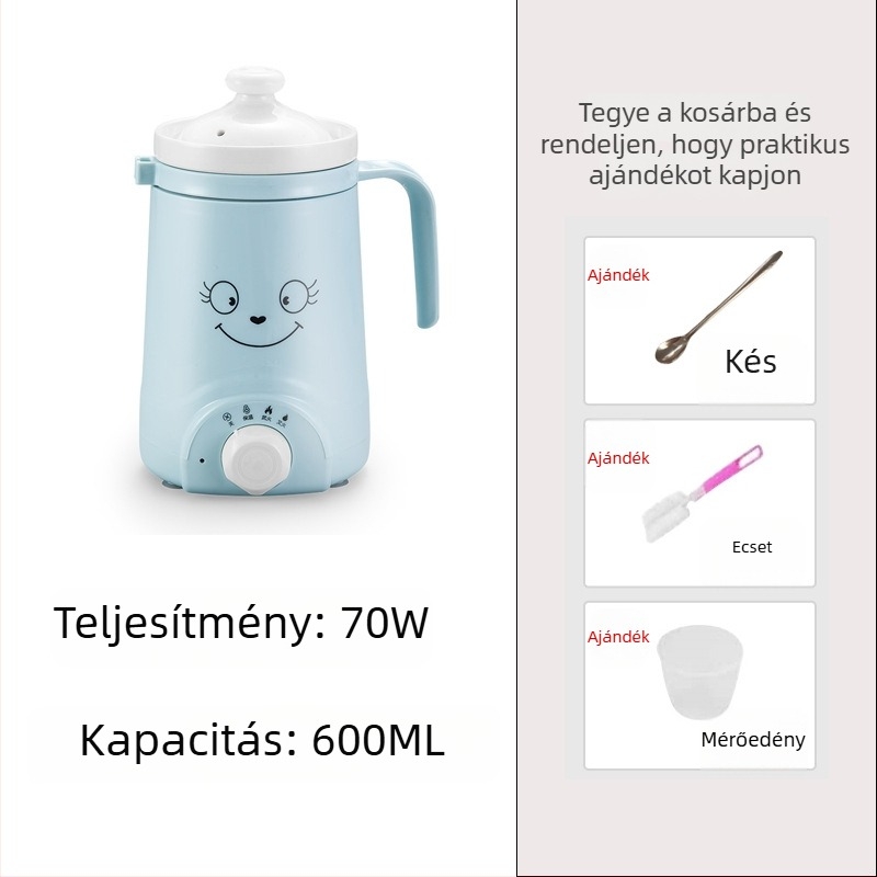 Beépített fűtőlemezzel ellátott elektromos melegítőbögre, Emperor Meal márka, teljesítmény 1000 W alatt, kapacitás 1 L alatt, tápkábel hossza 0,7 m, 1–2 személyre