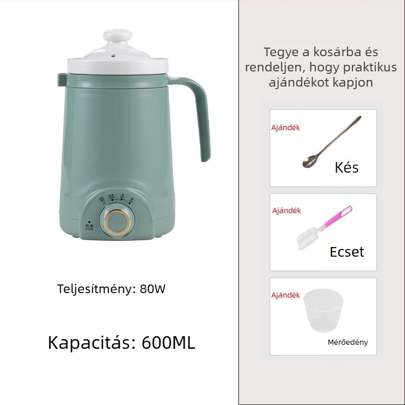 Beépített fűtőlemezzel ellátott elektromos melegítőbögre, Emperor Meal márka, teljesítmény 1000 W alatt, kapacitás 1 L alatt, tápkábel hossza 0,7 m, 1–2 személyre
