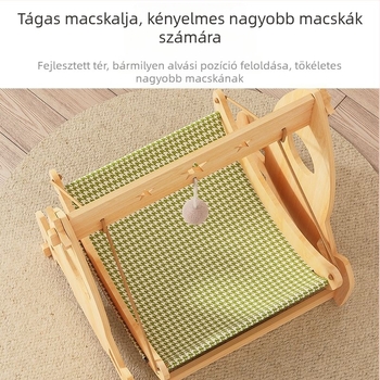 Macska fészek – függőhálós ágy, faanyagból, minden évszakra, melegen tart