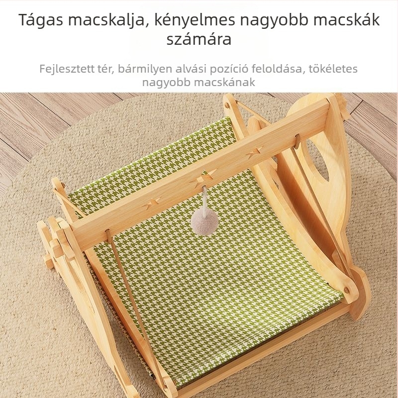 Macska fészek – függőhálós ágy, faanyagból, minden évszakra, melegen tart