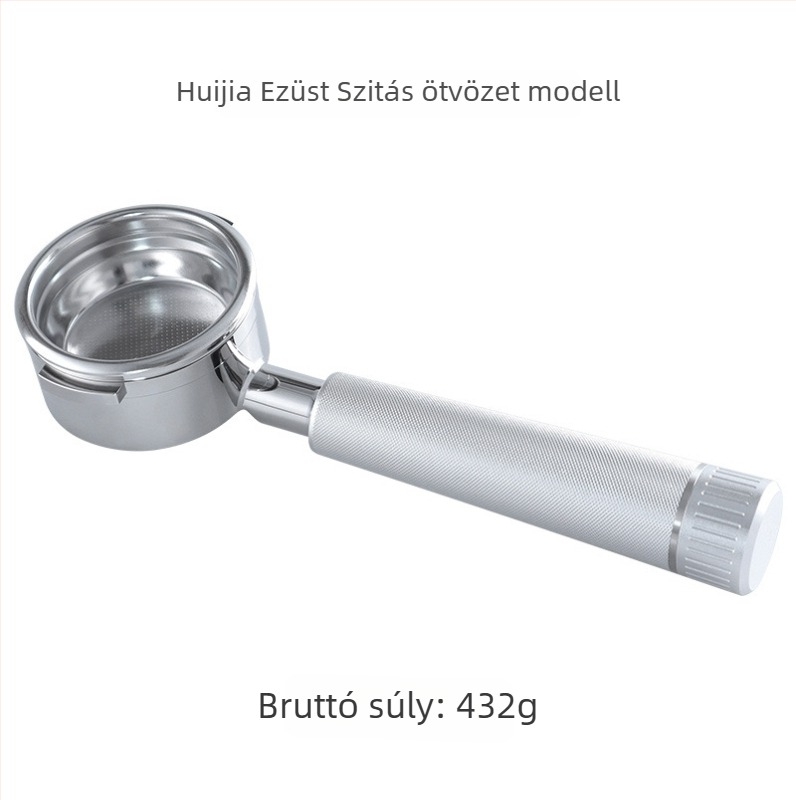 KLAM alul nélküli portafilter kávéfőzőhöz, 304 rozsdamentes acélból, dupla fül, modern minimalist stílus