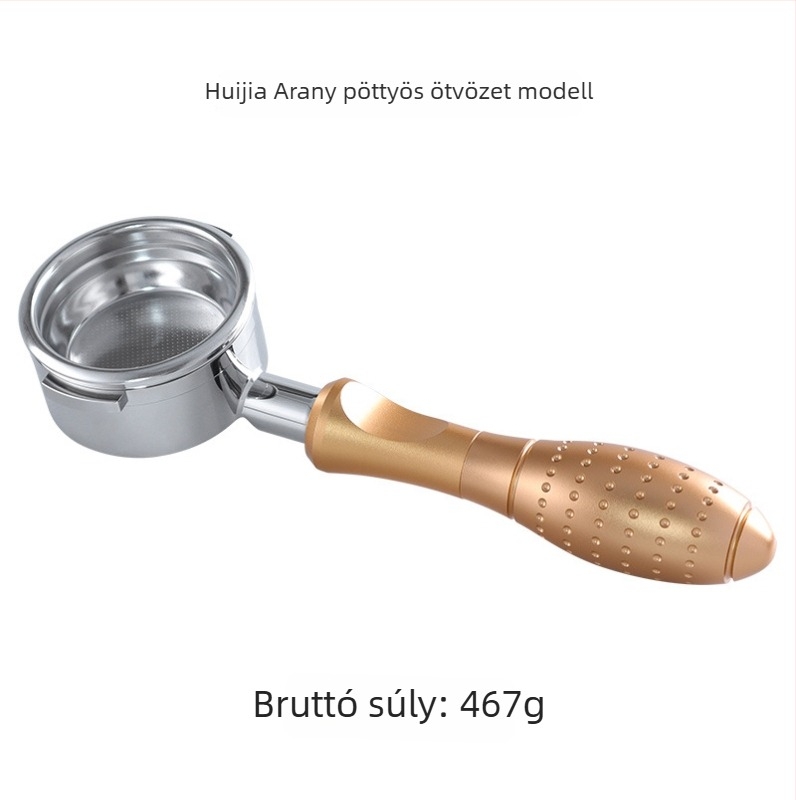 KLAM alul nélküli portafilter kávéfőzőhöz, 304 rozsdamentes acélból, dupla fül, modern minimalist stílus
