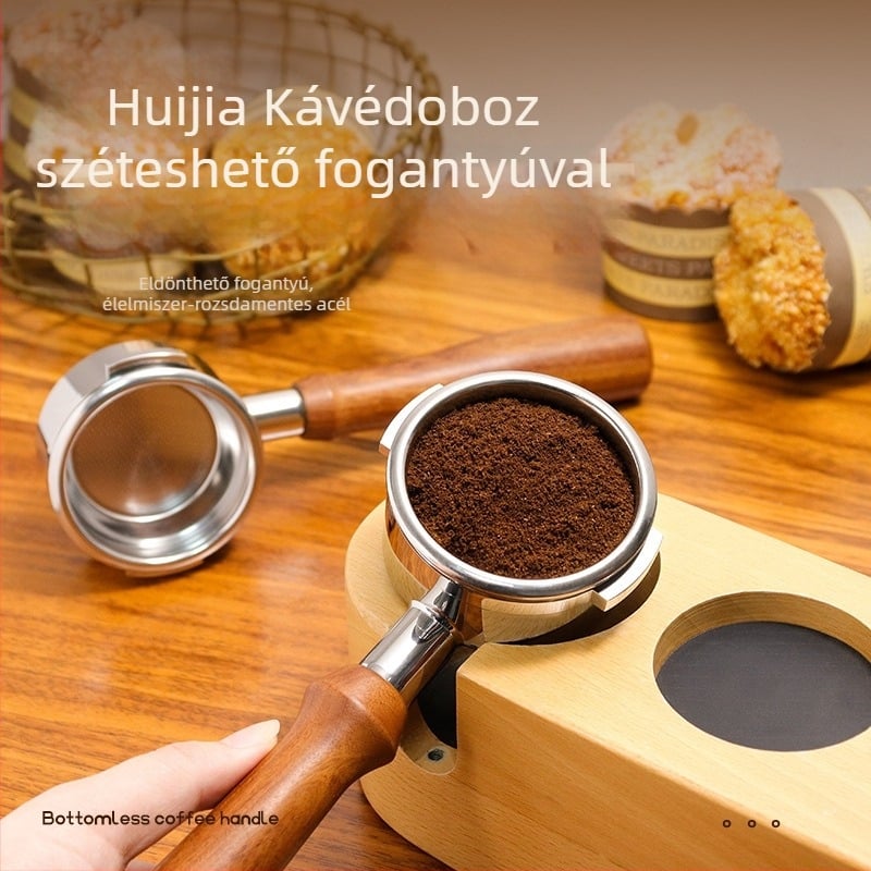 KLAM alul nélküli portafilter kávéfőzőhöz, 304 rozsdamentes acélból, dupla fül, modern minimalist stílus