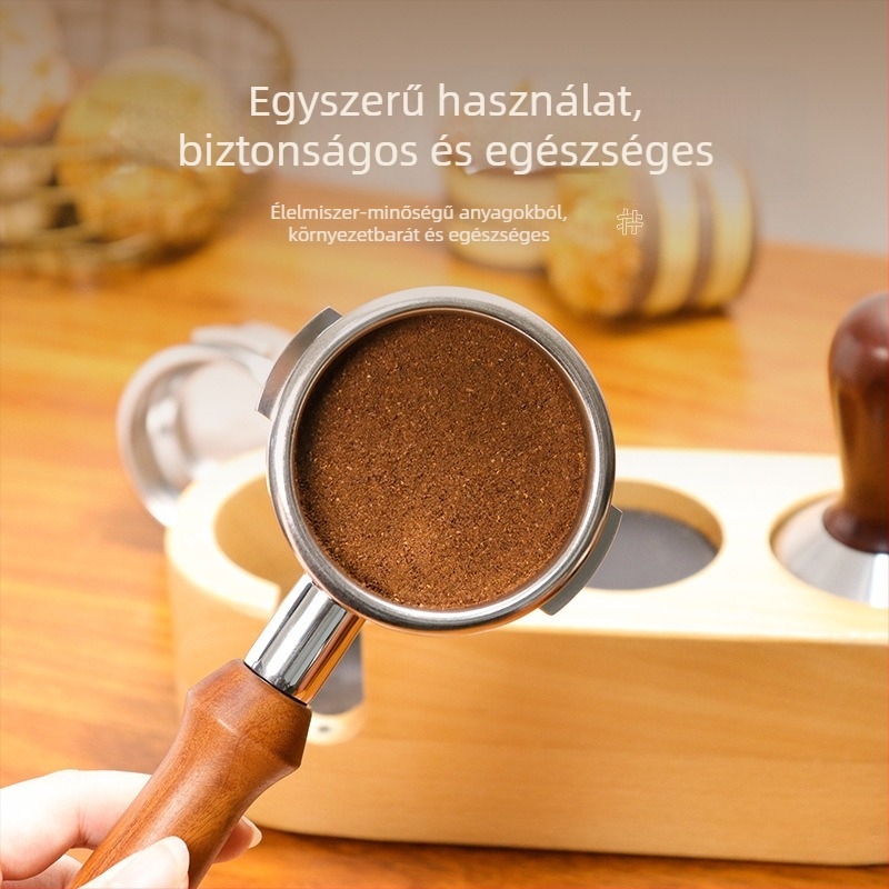 KLAM alul nélküli portafilter kávéfőzőhöz, 304 rozsdamentes acélból, dupla fül, modern minimalist stílus
