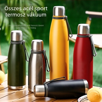 Termosz pohár 316 rozsdamentes acél belsővel, 304 rozsdamentes acél külsővel, vákuum szigetelés 24–36 óra, tea és víz elválasztás, testreszabható logó